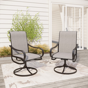 PHI VILLA Patio Textilene Swivel Chair Outdoor Dining Set