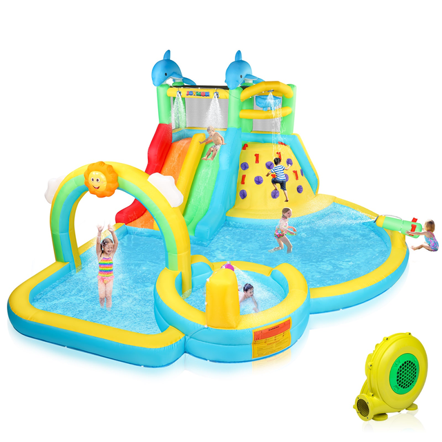 JOYMOR 8 in 1 Inflatable Bounce Water Slide Park w/Blower