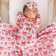 Bow Besties Newborn Baby Knot Gown & Hat Set