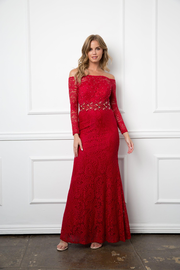 Eva Fashion 3287 Long Formal Lace Evening Dress