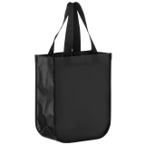 9.5 x 4.5 x 11.5 + 4.5 Matte Black Laminated Designer Tote Bag