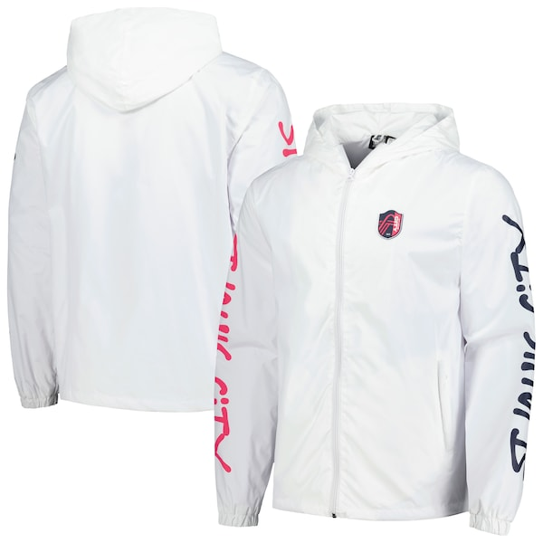 Men's St. Louis City SC White Graffiti Hoodie Full-Zip Windbreaker