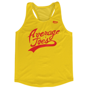 Average Joes Cursive Logo Running Racerback Tank Track Singlet Jersey Made In USA - Yellow