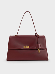 Mulberry Plum Kerry Top Handle Satchel Bag | CHARLES & KEITH