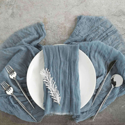 5 Pack Gauze Cheesecloth Napkins 24"x19" Dusty Blue - Reusable Boho Dinner Napkins