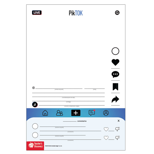 PikTok Blank Posters - Spanish - Mini-Posters - Class Set of 35