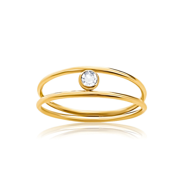 Hollis Double Layer Solitaire Ring