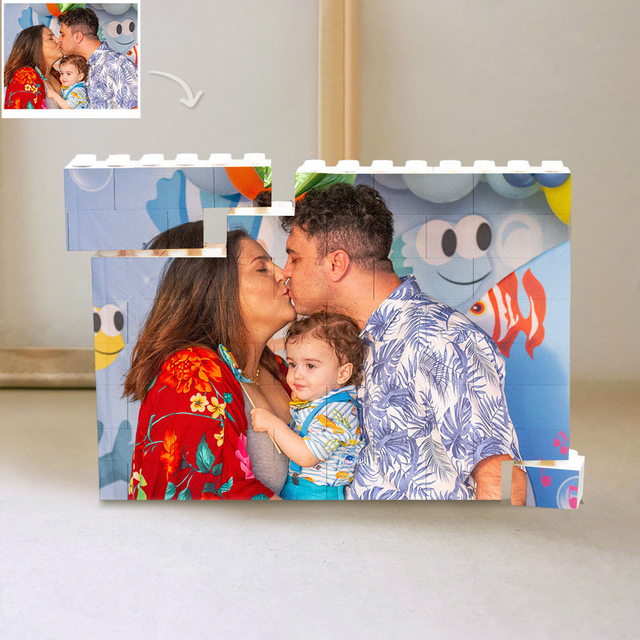Custom Building Brick Personalized Photo Block Puzzle Horizontal Shaped Unique Picture