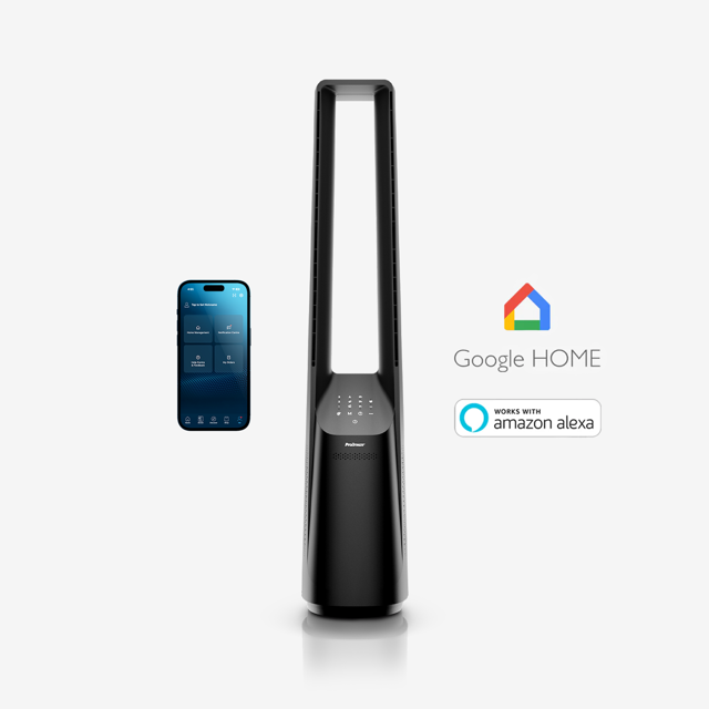 40" Bladeless Tower Fan with Smart App Control - Black