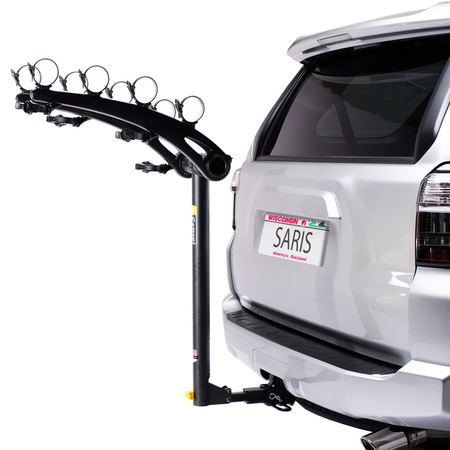 Bones 4-Bike Hitch Rack With Easy Fold Design and Tilting Base