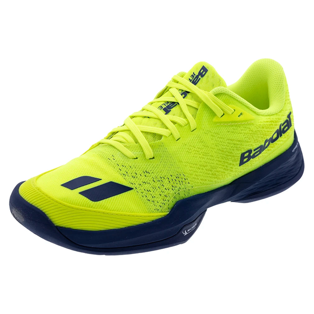 Men`s Jet Mach Pickleball Shoes Fluo Yellow and Estate Blue