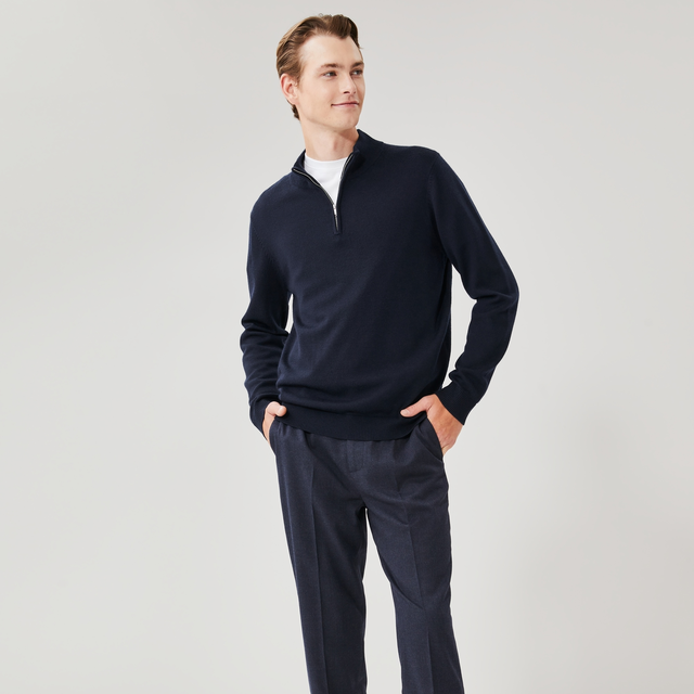 Men's Premium Quarter-Zip Merino Sweater