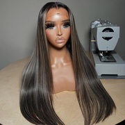 Ash Blonde Highlight Glueless Wear Go 5x5 Skinmelt HD Lace Closure Wig Straight