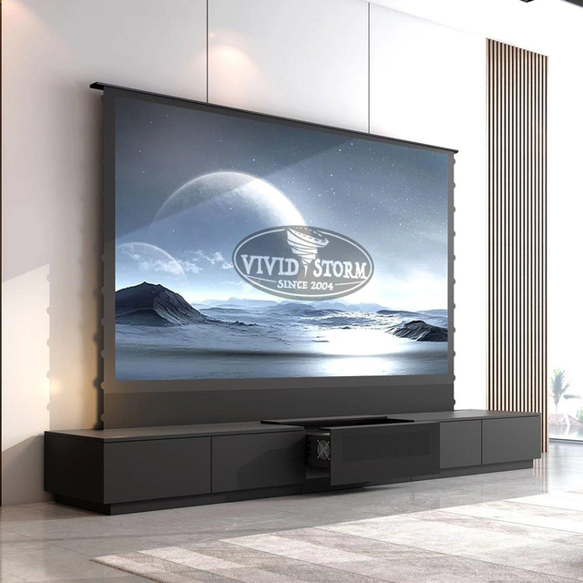 VIVIDSTORM Bundle-Projector&Screen&Motorised Laser TV Cabinet Monte Carlo