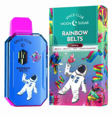 Space Club Moon Sugar Rainbow Belts (Indica) 3g THC-A Disposable Vape $11.00