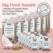 Big Flock Bundle | 2 Months of Organic Feed, Grit & Oyster Shell for 20 Layer Hens