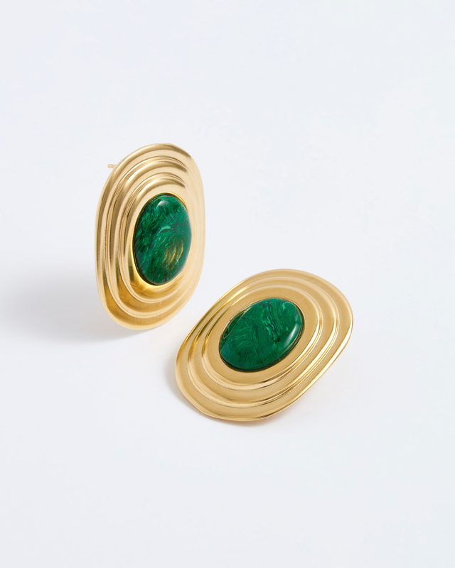 Daphne Oz X Soru Malachite Coco Earrings