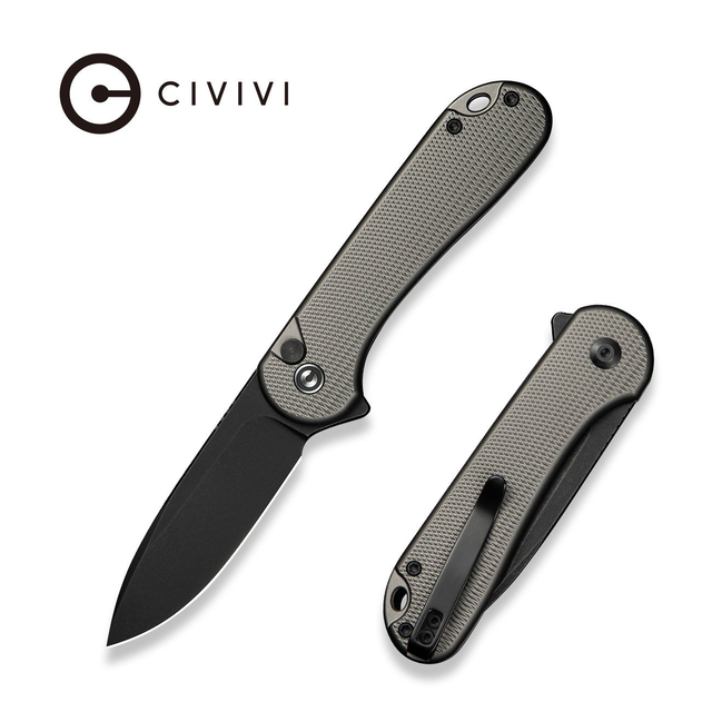 CIVIVI Button Lock Elementum II Flipper Knife Aluminum Handle (2.96" Nitro-V Blade) C18062PD-1