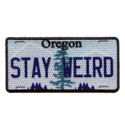 Oregon State License Plate Patch Stay Weird Trees Sublimated Iron On