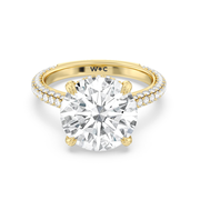Elegance Diamond Studded Gallery Hidden Halo Engagement Ring (E+ VVS+)