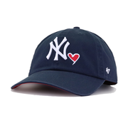New York Yankees Navy Heart 47 Brand Clean Up Dad Hat