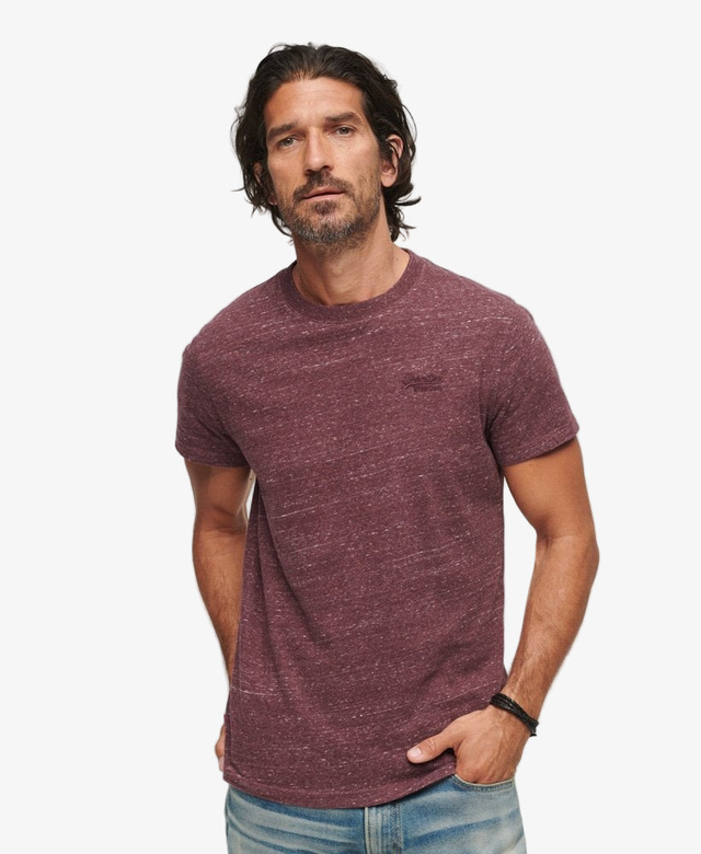 Essential Logo Embroidered Tee | Burgundy Heather