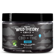 Wild Theory Strata Full Spectrum CBD THC Gummies - 2.5mg THC + 25mg CBD - Green Apple