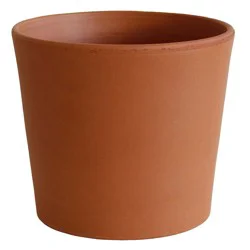 Southern Patio Round 6.5-in W x 6.5-in L Orange Clay Indoor/Outdoor Planter