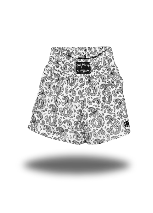 TDC BOXING SHORTS WHITE PAISLEY