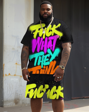 Street Hip Hop Large Letter Print Large Men's Set