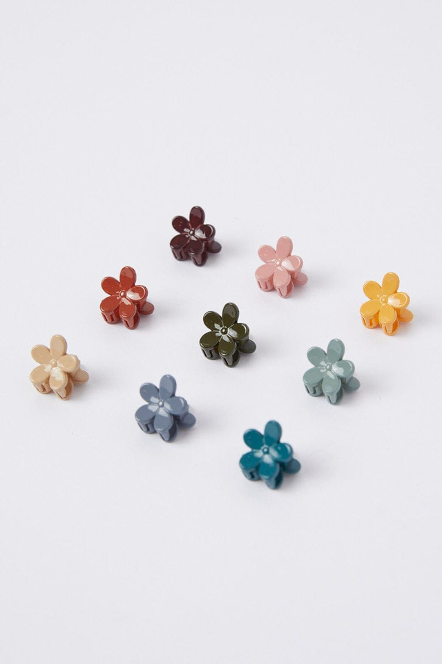 Multi 9 Pack Mini Flower Claw Clips