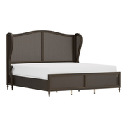 Hillsdale Sausalito Transitional Wood King Bed with Wing Back in Bronze