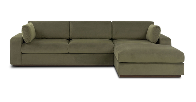 Malaga Velvet Right-Facing Sectional Sofa