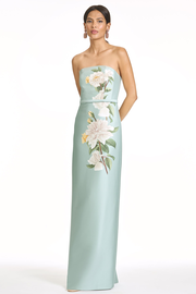 EMBELLISHED SOPHIA GOWN - CELADON FLORAL