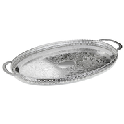 English Silver Plate Oval Tray with Handles