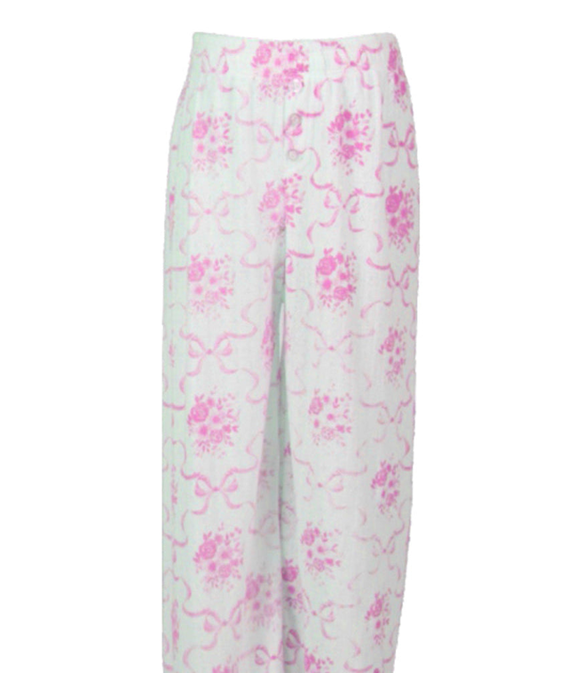 Flowers By Zoe Lounge Pant- Pink Toile Pointelle