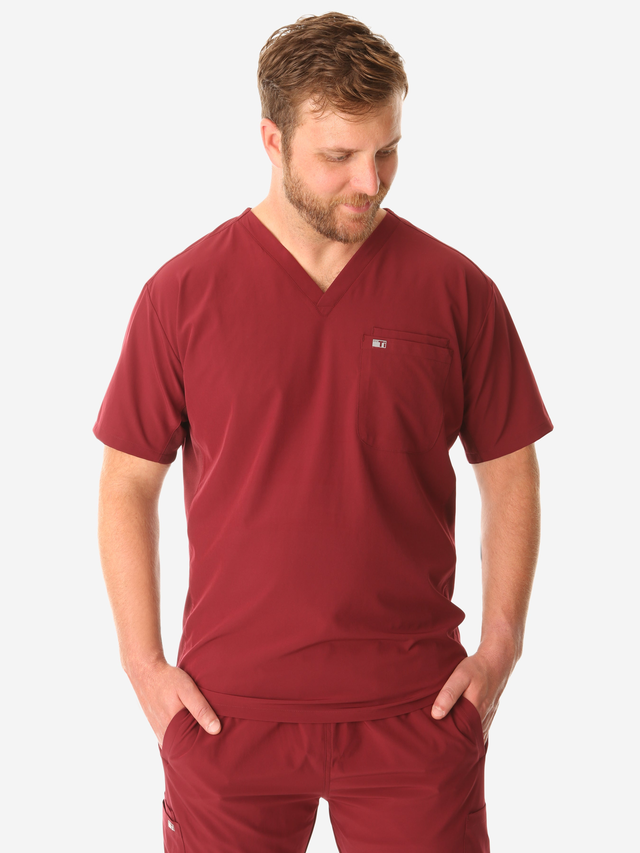 Men's Double-Pocket Scrub Top