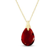 Garnet Beau Drop Pendant Necklace in 9ct Gold