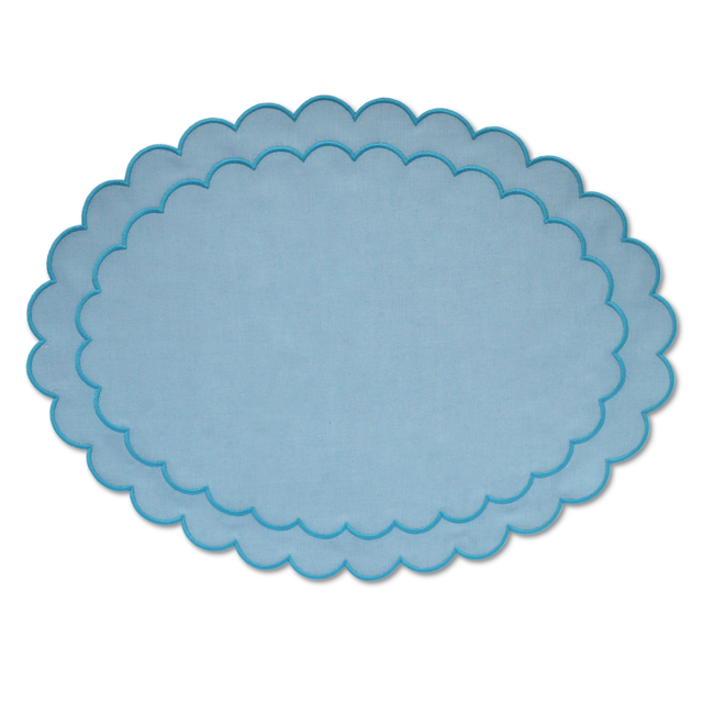 Sea Foam Scalloped Placemat