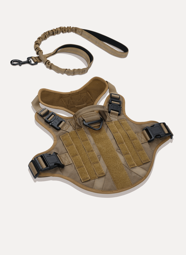 Tactical Dog Harness Vest with Leash for Large Dog