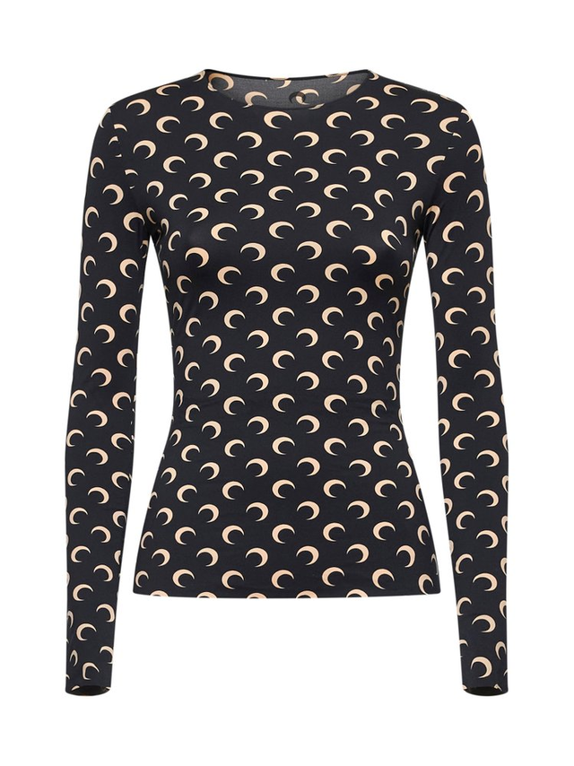 Marine Serre Crescent Printed Long-Sleeved Top