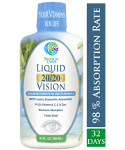 Liquid 20/20 Vision Eye Vitamin w/ 20mg Lutein - 32oz, 32 Serv.