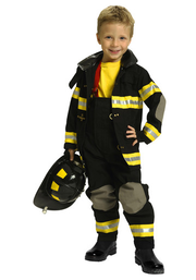 Personalized Child Fire Fighter Costume - Black