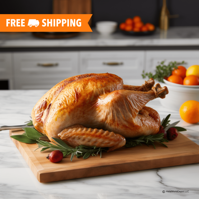 PRE ORDER Halal Hand Slaughtered Whole Turkey 10-16lbs | Feeds 13-16 Guests |