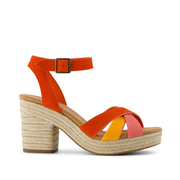 Majorca Rope Strappy Platform Sandal Flame Suede