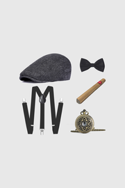 1920s Mens Gangster Flat Cap Set