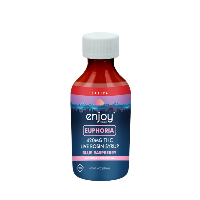 Euphoria Delta 9 THC Live Rosin Syrup 420mg - Blue Raspberry (Sativa)