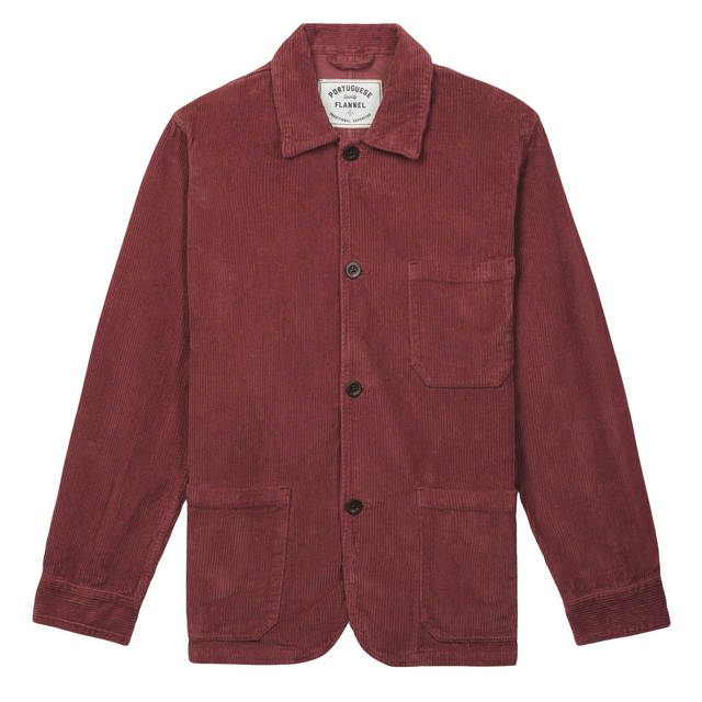 Portuguese Flannel Labura Corduroy Chore Jacket Bordeaux