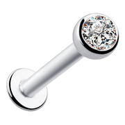 3mm Cubic Zirconia Bezel-Set 14k Gold Flat Back Stud