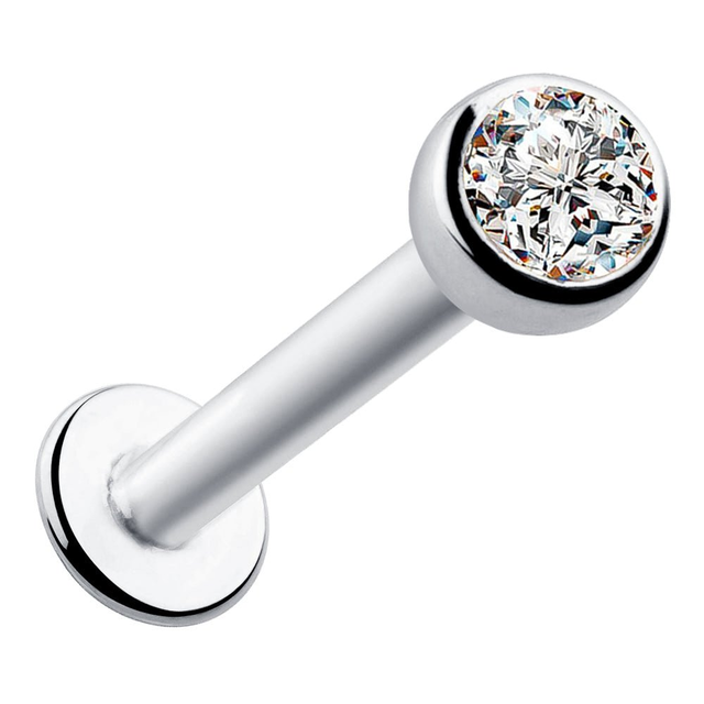 3mm Cubic Zirconia Bezel-Set 14k Gold Flat Back Stud